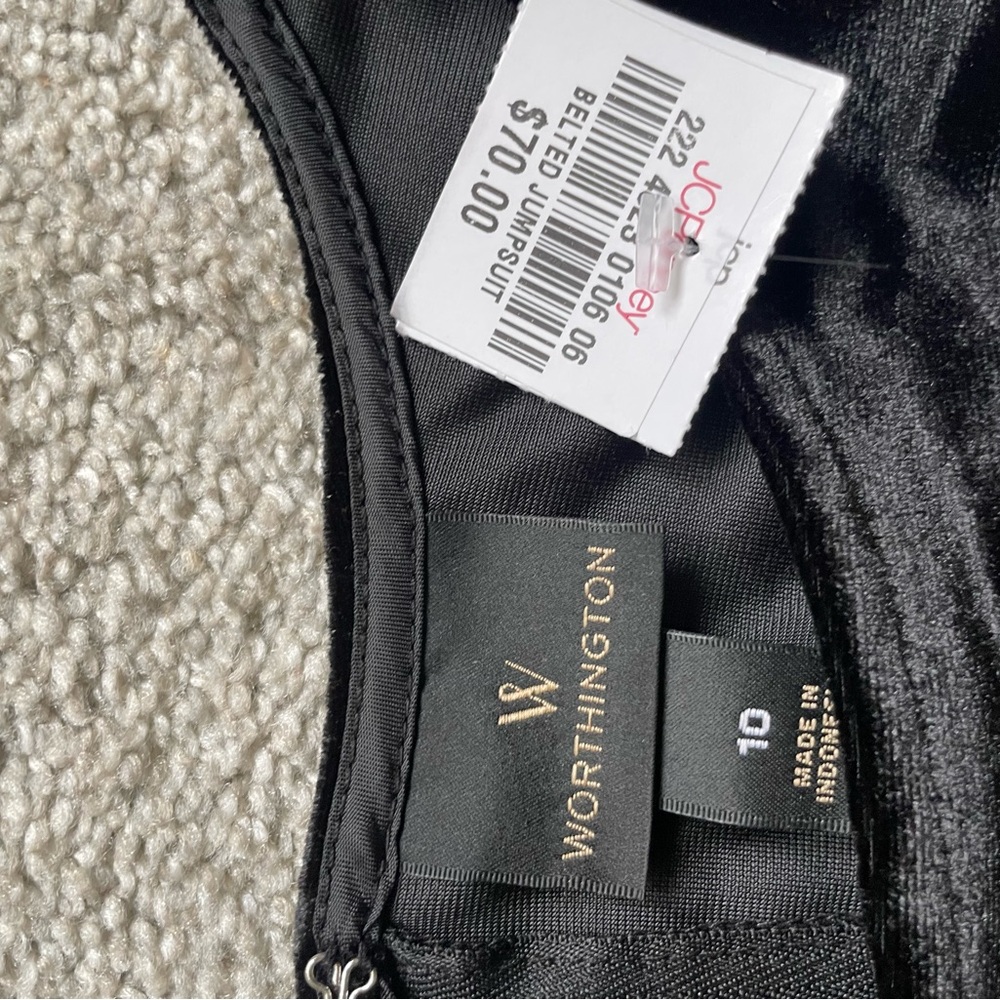Worthington Black Velvet Jumpsuit - Picture 8 of 9